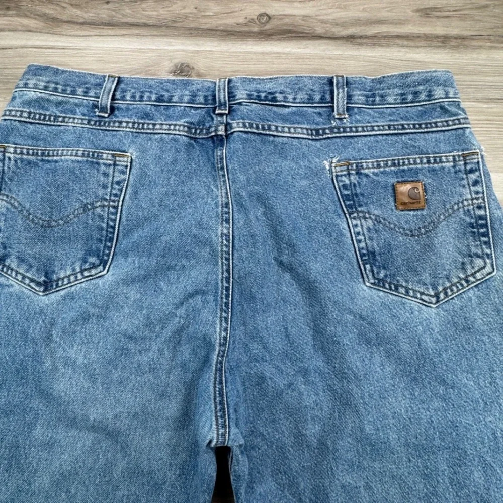 Carhartt B18 STW Traditional Fit Mens Jeans 44x30 Blue Stonewash Straight‎ Leg